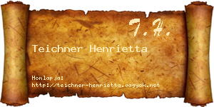 Teichner Henrietta névjegykártya